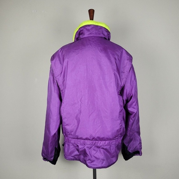 VTG Mountain Goat Jacket Womens Large Purple Neon Ski Snow Outdoor Color… - Picture 4 of 8